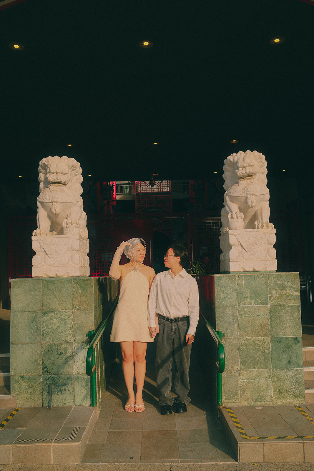 Chinese lion gate entrance